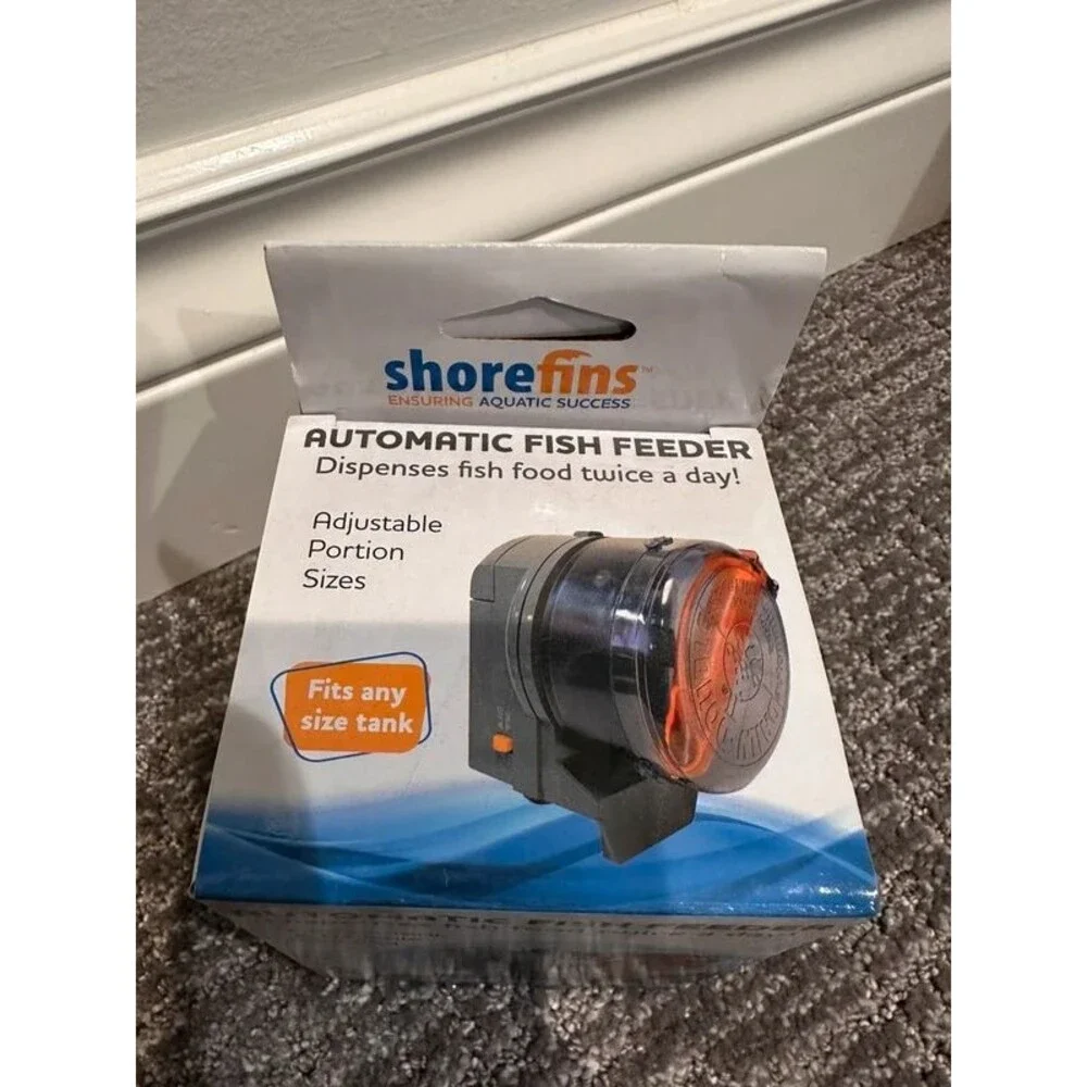 Shore Fins Automatic Fish Feeder - Dispenses Fish Food Twice A Day